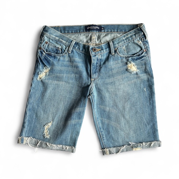NWT Abercrombie Girls’ Destroyed Bermuda Shorts - Picture 2 of 5